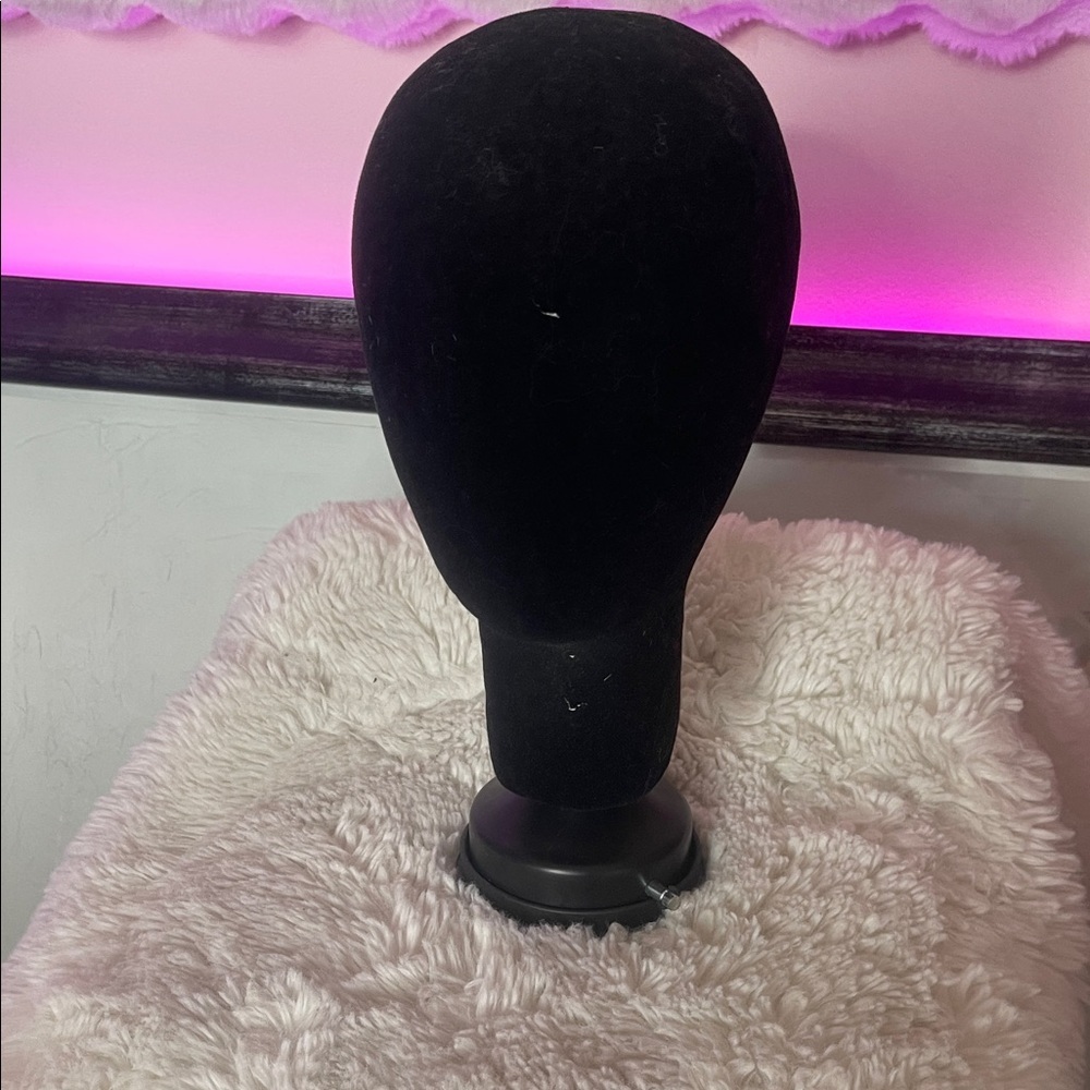 Black Velvet styrofoam Mannequin Head for display . Preowned - Picture 1 of 8